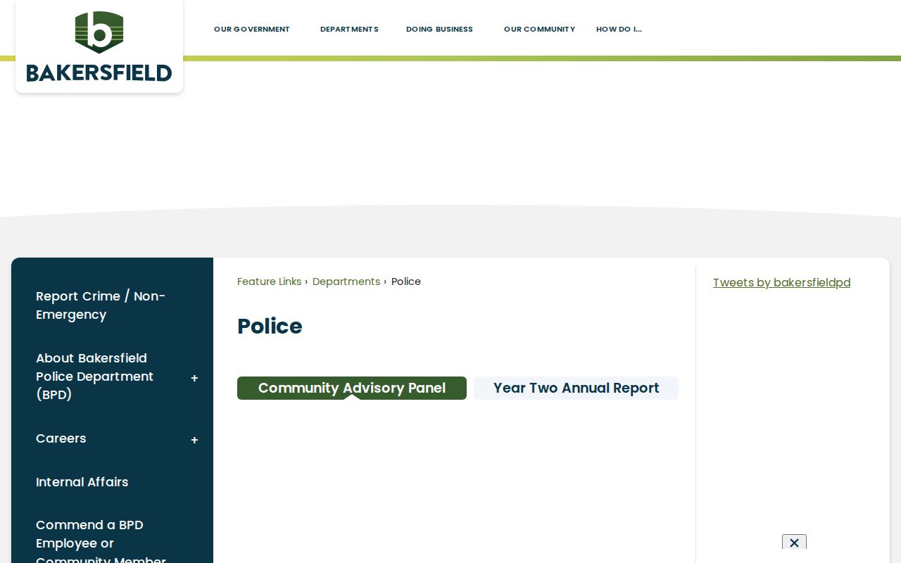 Bakersfield Police Department records contacts